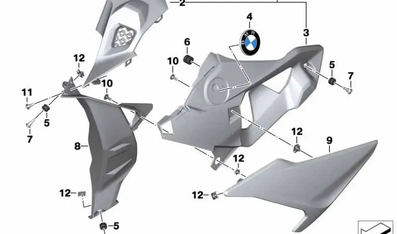 BMW Motorrad Plakettenträger links roh S 1000 R 16-20