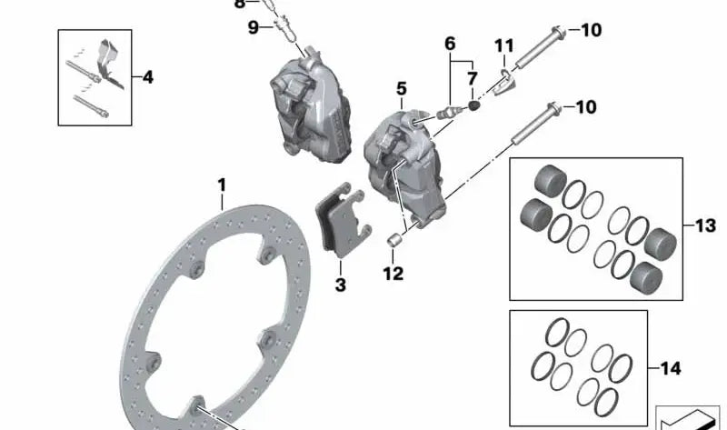 BMW Motorrad Bremssattel Brembo rechts R 1200, 1250