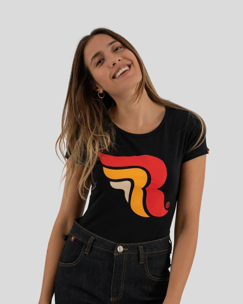Riding Culture Logo Lady Black T-Shirt Damen