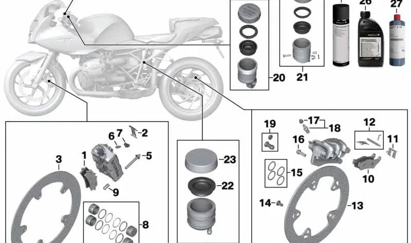 BMW Motorrad Bremsscheibe mit Niet F 800 GT, R, S, ST, R 900 RT, R 1200 R, RT, ST HP2