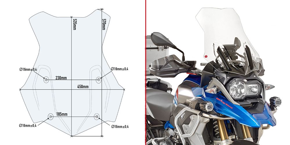 Givi Motorrad Windschild 5124DTG transparent 1200 GS 2016-2017