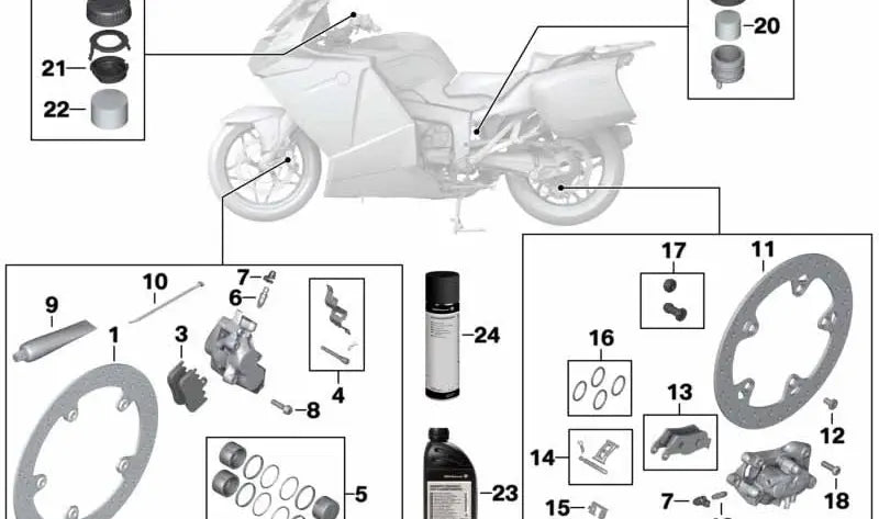 BMW Motorrad Bremsscheibe mit Niet K 1200S, 1300S, 1200GT, 1300GT