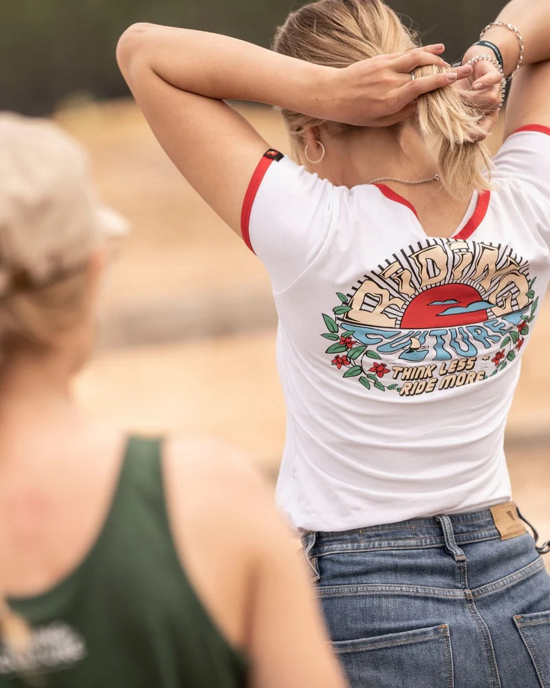 Riding Culture Sunrise Lady White T-Shirt Damen