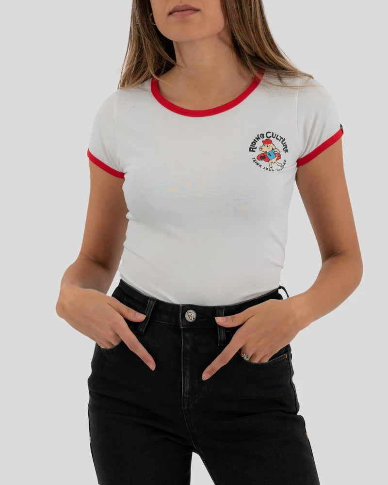 Riding Culture Sunrise Lady White T-Shirt Damen