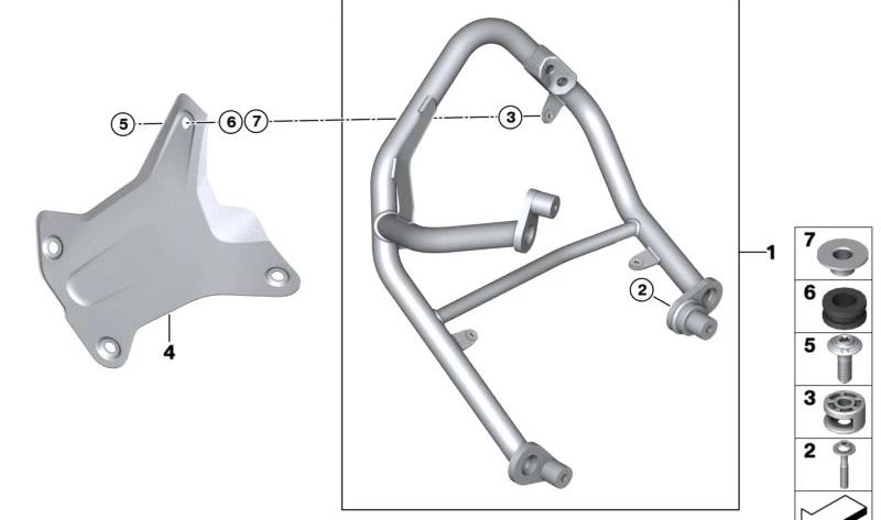 BMW Motorrad Blende Motorschutzbügel Links R 1300 GS